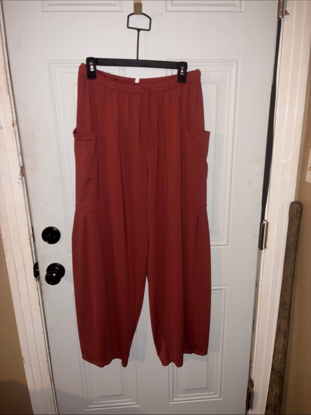 HALARA Wide-Leg Cargo Pocket Pants in Rust